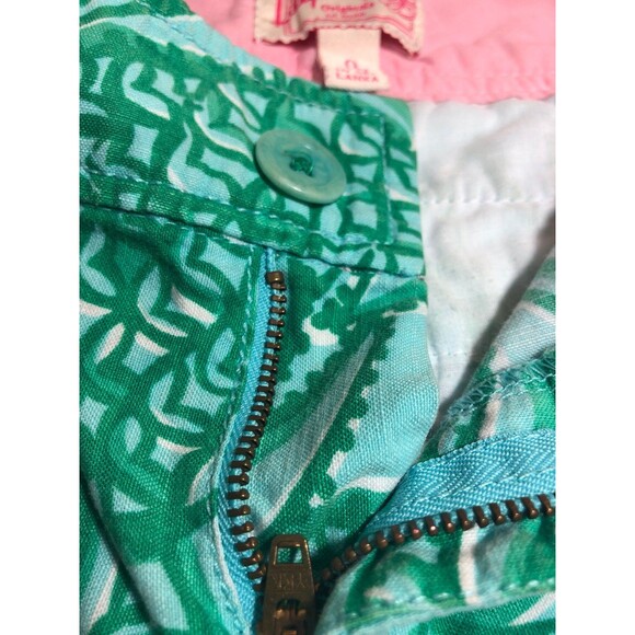 Lilly Pulitzer Shorts Green /Blue/White Tropical Print size 0 - Picture 5 of 9